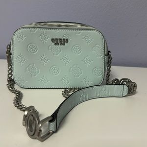 Light blue Guess crossbody camera bag